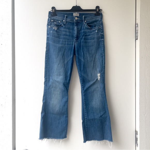 Mother The Weekender Fray Flare Jeans - Graffiti Girl Distressed Wash - Size 27 - Picture 3 of 14